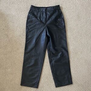 Aritzia Black Faux Leather Cropped Pants